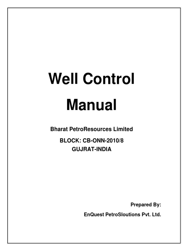 Well Control Manual for Drilling Operations | PDF | Blowout (Well ...