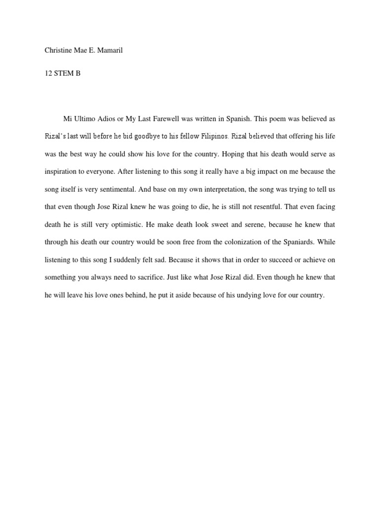 Mi Ultimo Adios Reflection