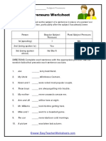 Subject Pronouns Worksheet