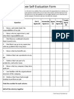 Employee Self Evaluation Form: Don't Agree (0) Somewhat Agree (1) Agree (2) Strongly Agree (3) Totally Agree