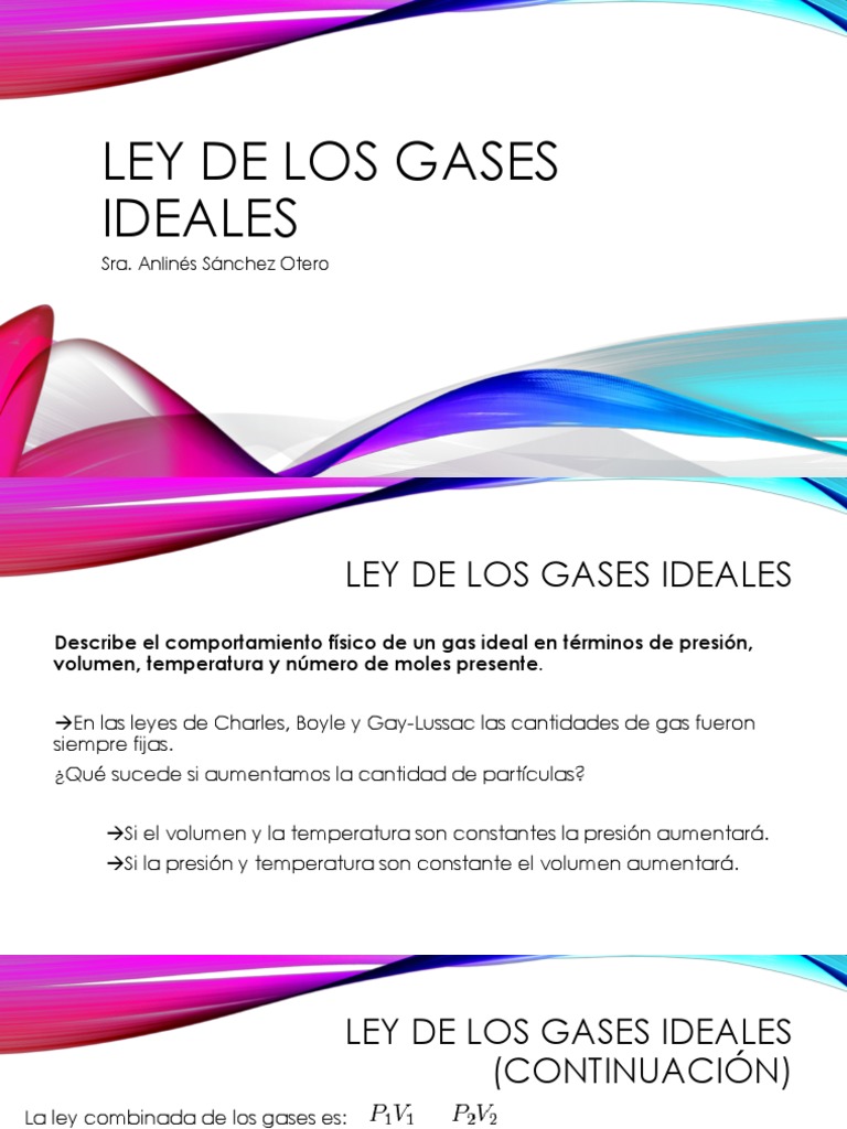 Ley de Los Gases Ideales | PDF | Gases | Mole (Unidad)