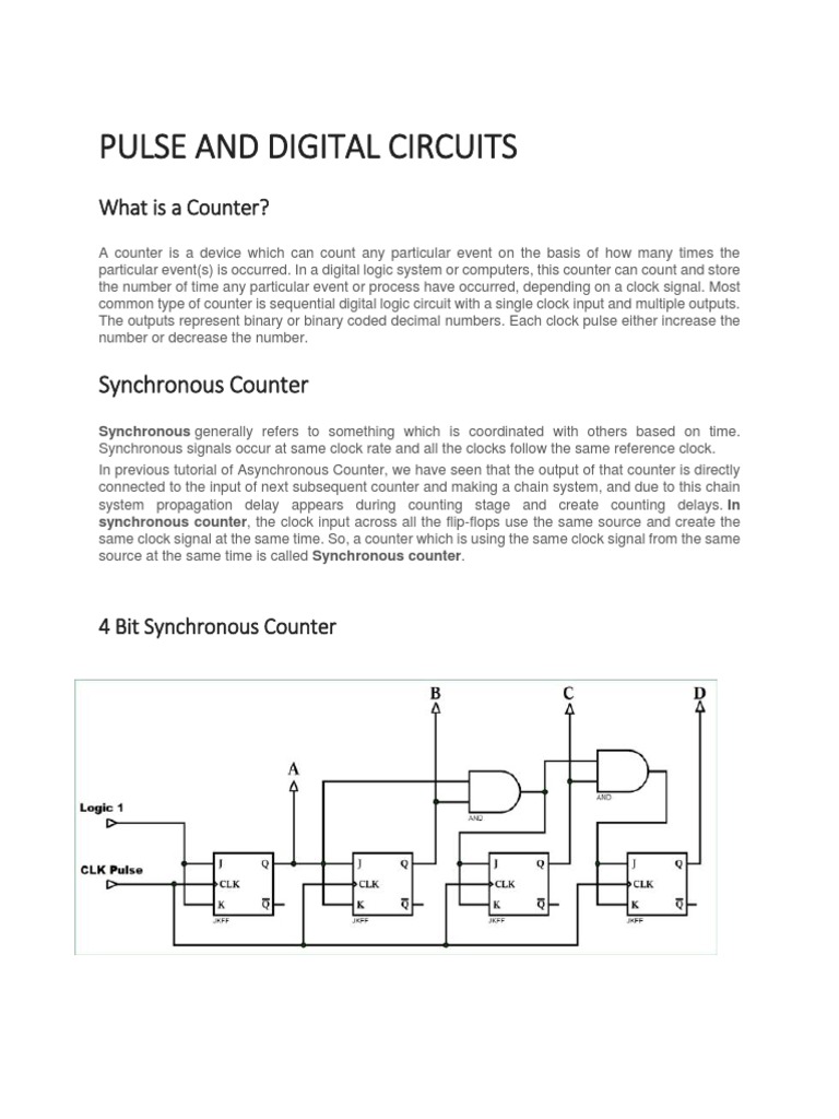 Pulse and Digital Circuits Synchronous Counter PDF Signal