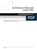 Sample Scheme of Work and Lesson Plan: GCSE Mathematics A