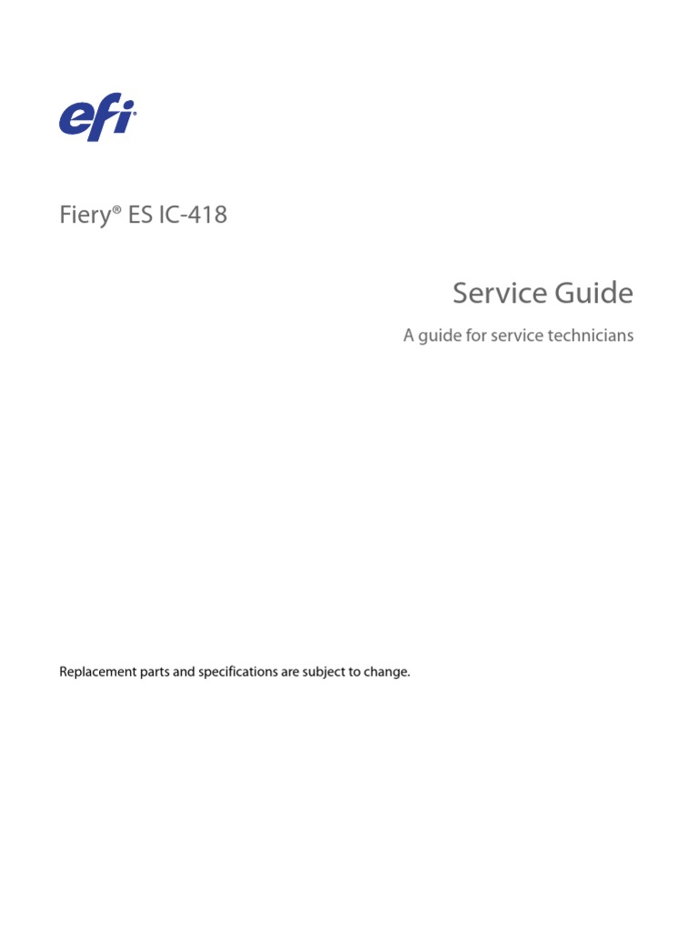 Fiery Controller IC-418 Service Guide EN PDF | PDF | Electrostatic  Discharge | Computer Network