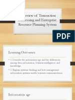 Overview of Transaction Processing and Enterprise Resource Planning System