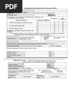 Computer Systems Servicing NCII: Competency Assessment Results Summary (CARS)