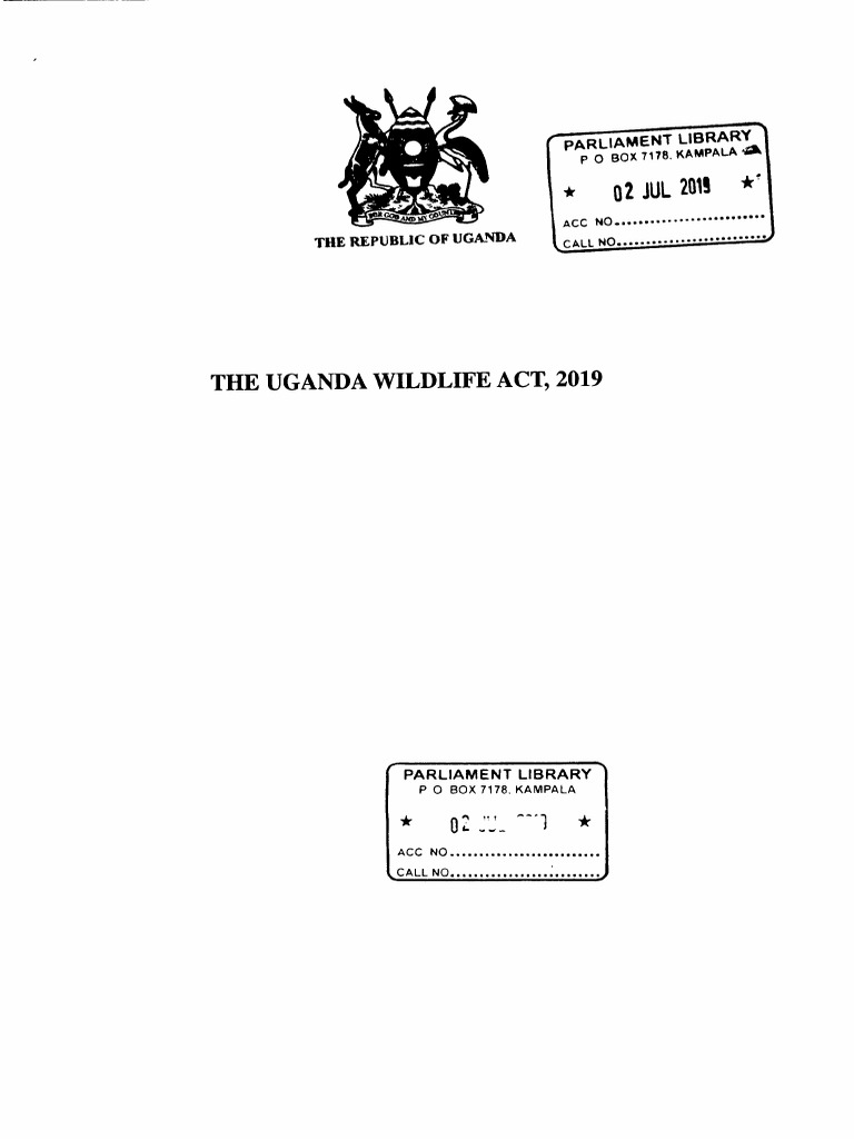 Uganda Wildlife Act, 2019 | Protected Area | Board Of Directors