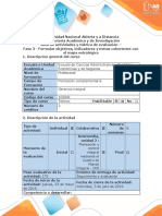 Guía de Actividades y Rubrica de Evaluación - Fase 3 - Formular Objetivos, Indicadores y Metas Coherentes Con El Mapa Estratégico