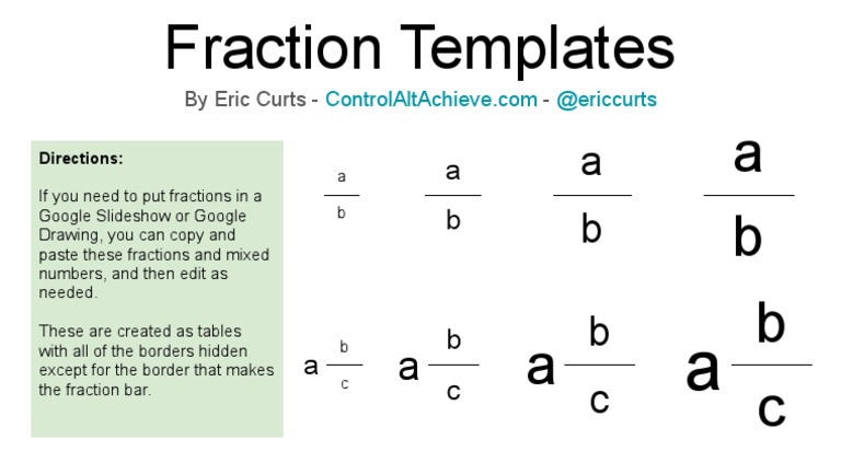 Fraction Templates | PDF