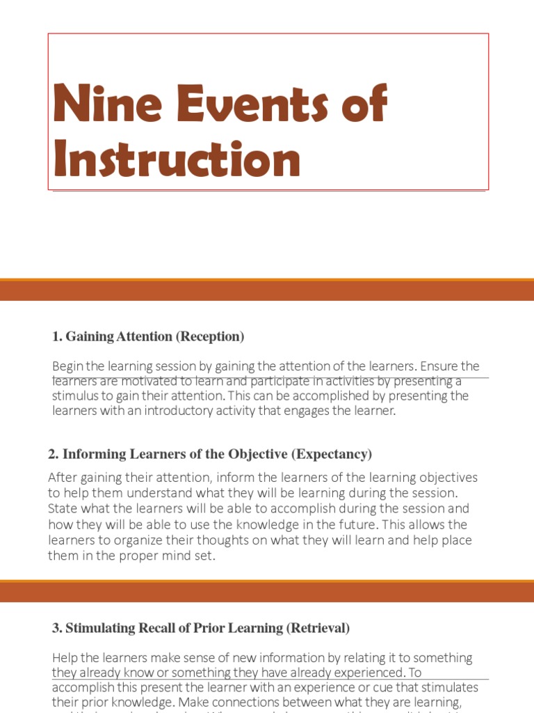 Stimulating Recall in Instructional Design | PDF | Recall (Memory ...
