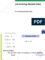 Equations Involving Absolute Value