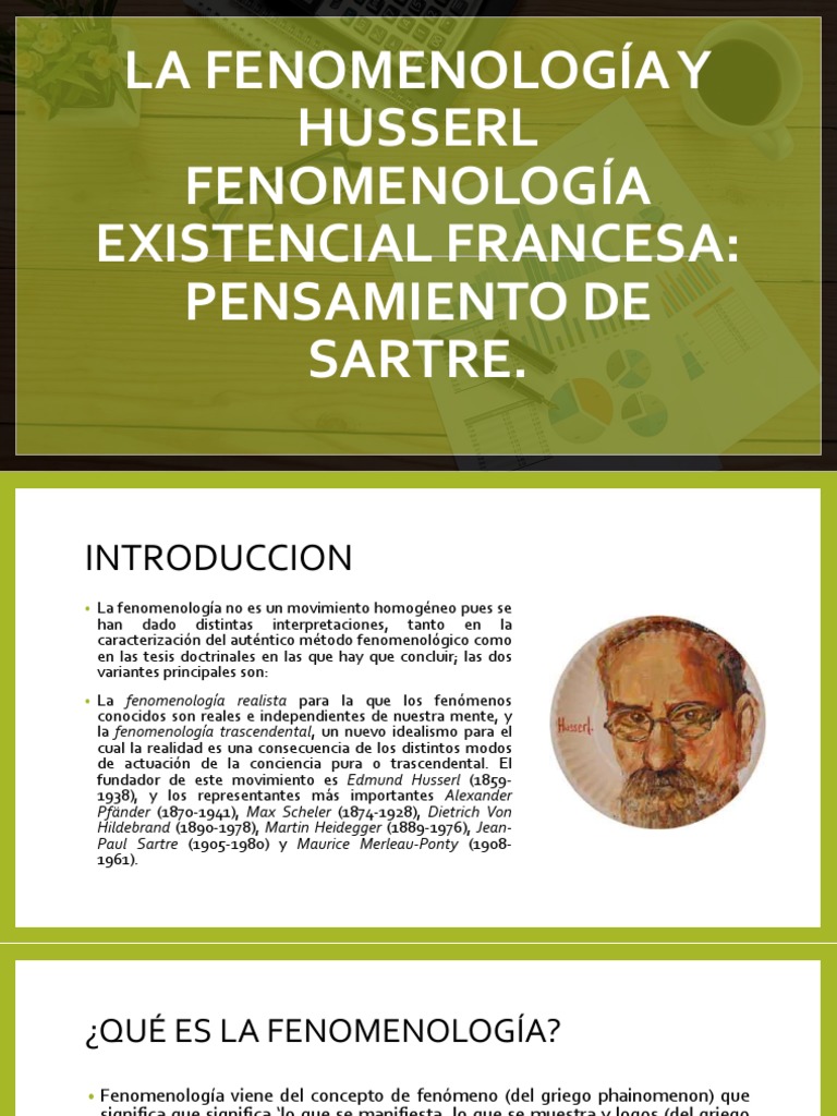 La Fenomenología Edmund Husserl Existencialismo Prueba gratuita
