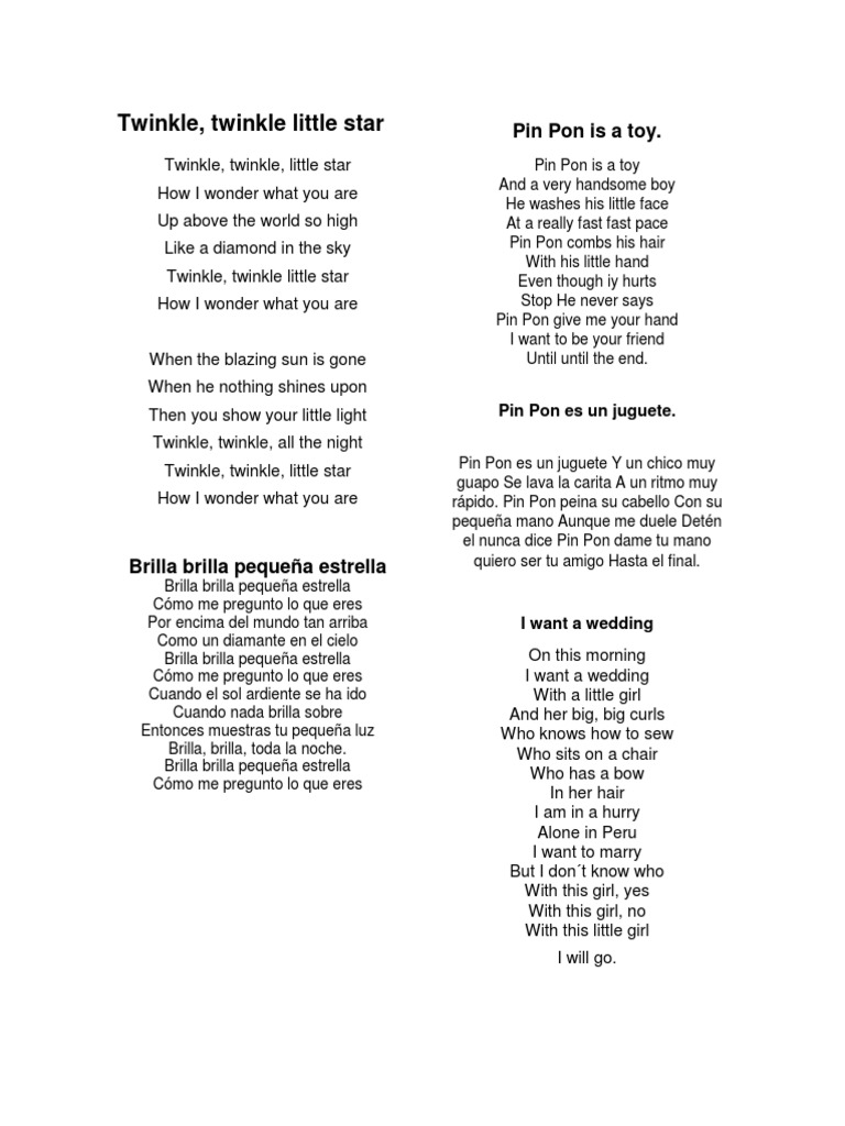 Canciones Infantiles En Ingles
