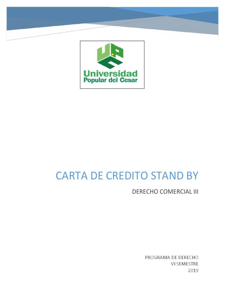 Carta de Crédito Stand by COMERCIAL III  Carta de crédito