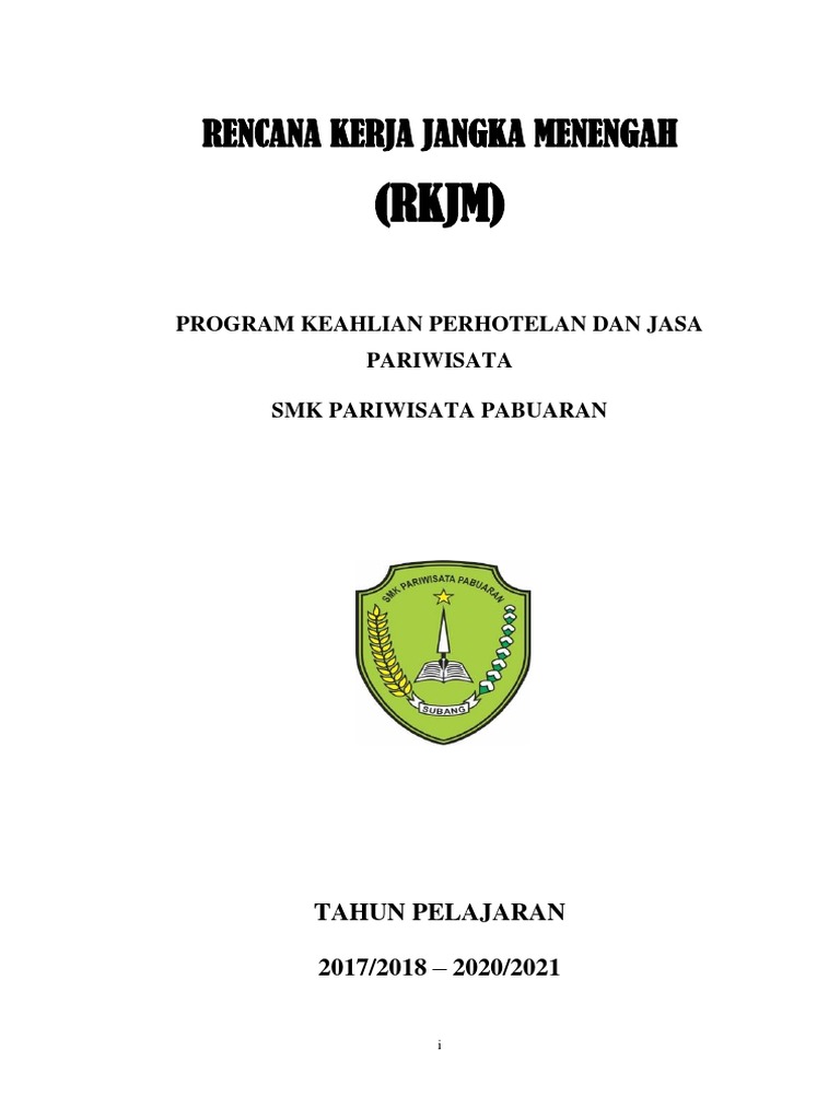 Rencana Kerja Jangka Menengah RKJM SMK I | PDF