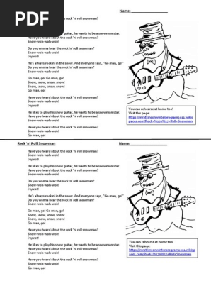 Rocknrollsnowman Lyrics Pdf Rock Music Recorded Music
