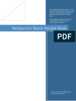 Recipe Manual Template