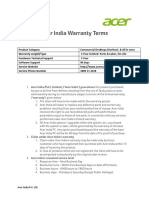 Warranty Terms Commercial Desktops