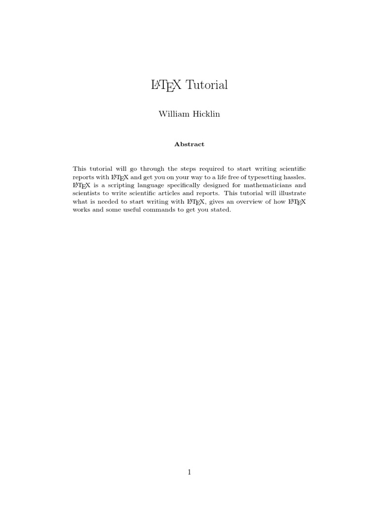 LaTeX Tutorial PDF | PDF | Te X | Portable Document Format