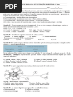 Trabalho de Biologia 3ºano Receuperação