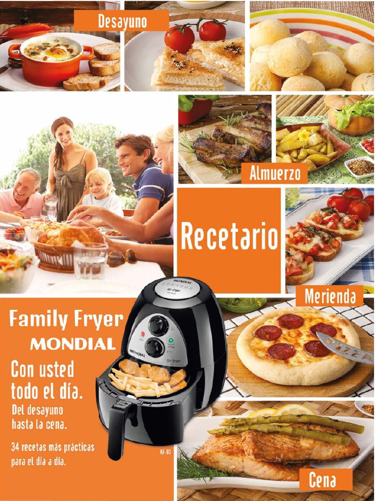 Recetario Freidora Por Aire 1500w Family Fryer PDF | PDF | Relleno | Panes