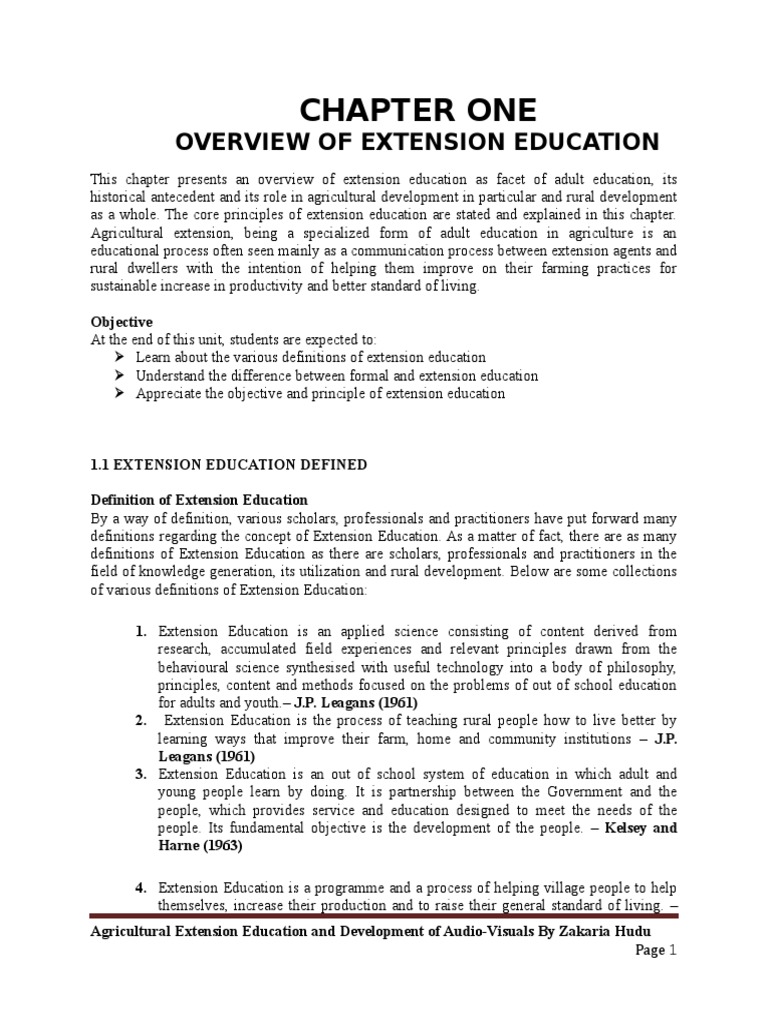 Chapter One Overview of Extension Education PDF Communication Nonverbal Communication