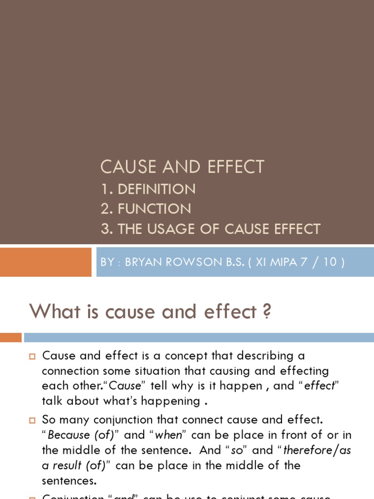 Powerpoint Cause And Effect Phrase Causality