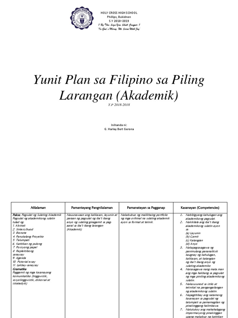 Unit Plan | PDF