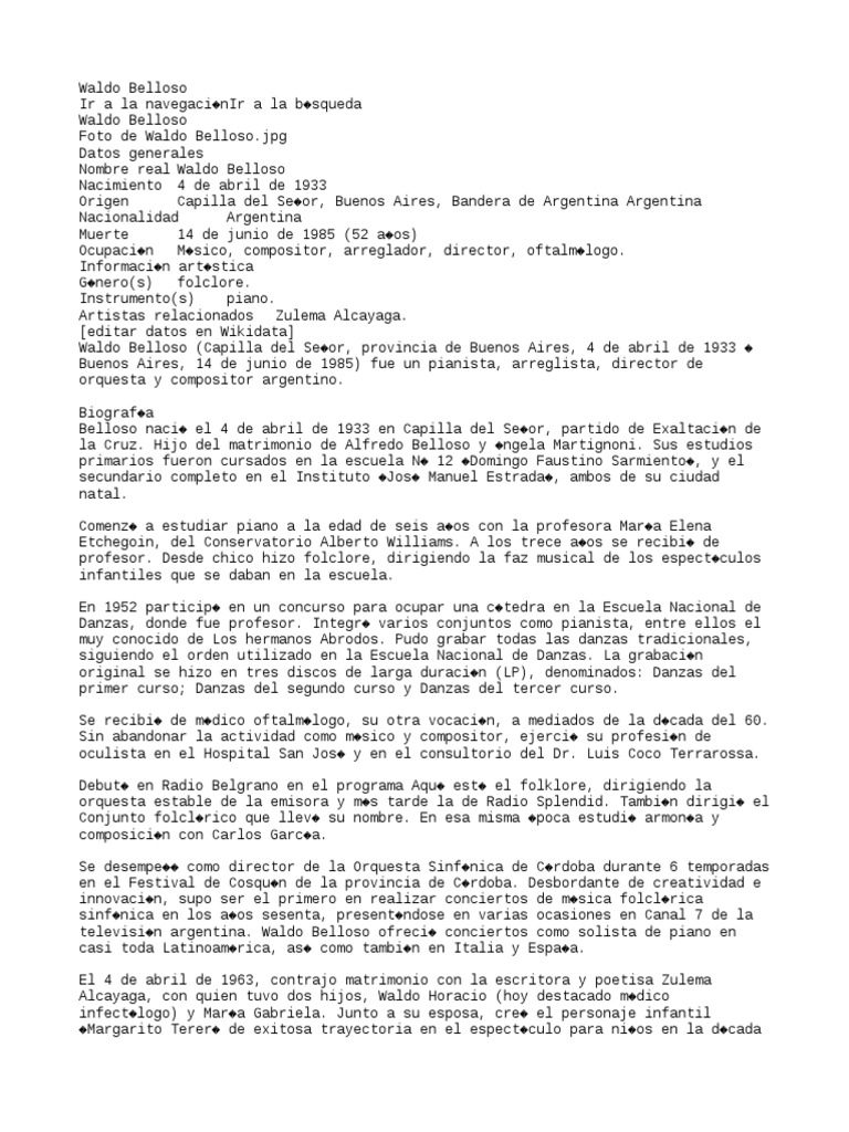 Waldo Belloso PDF Argentina Entretenimiento (general)