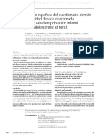 Versión Española Del Cuestionario Alemán de Calidad de Vida Relacionada Con La Salud en Población Infantil y de Adolescentes: El Kindl