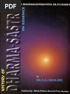 P V Kanes History Of Dharmasastra In Essence Moghe S G Bori Pdf Pdf
