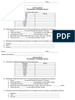 Regular Nouns Activity Sheet