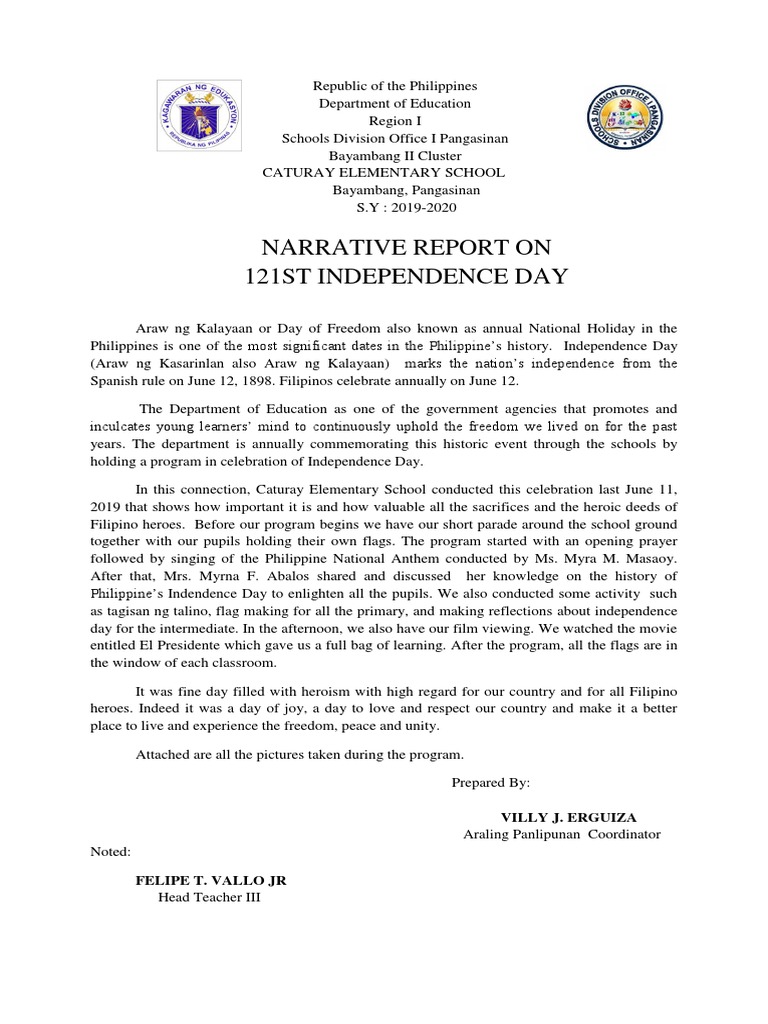 independence day reflection tagalog essay