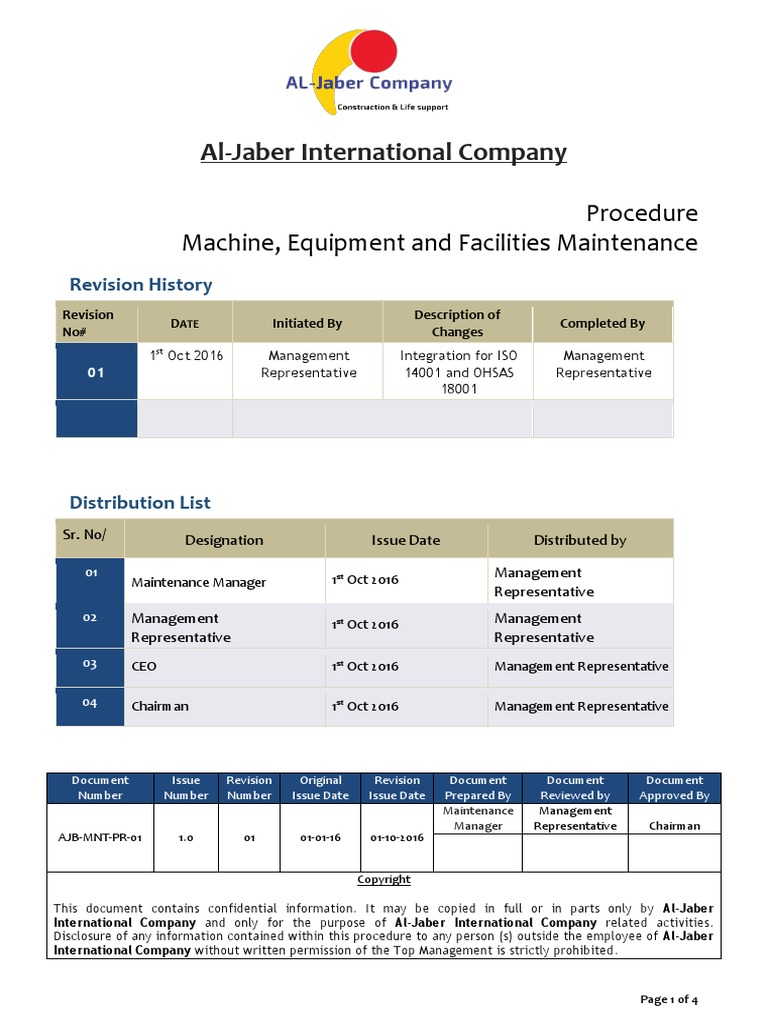 Machine, Equipment and Facilities Maintenance | PDF | Intellectual ...