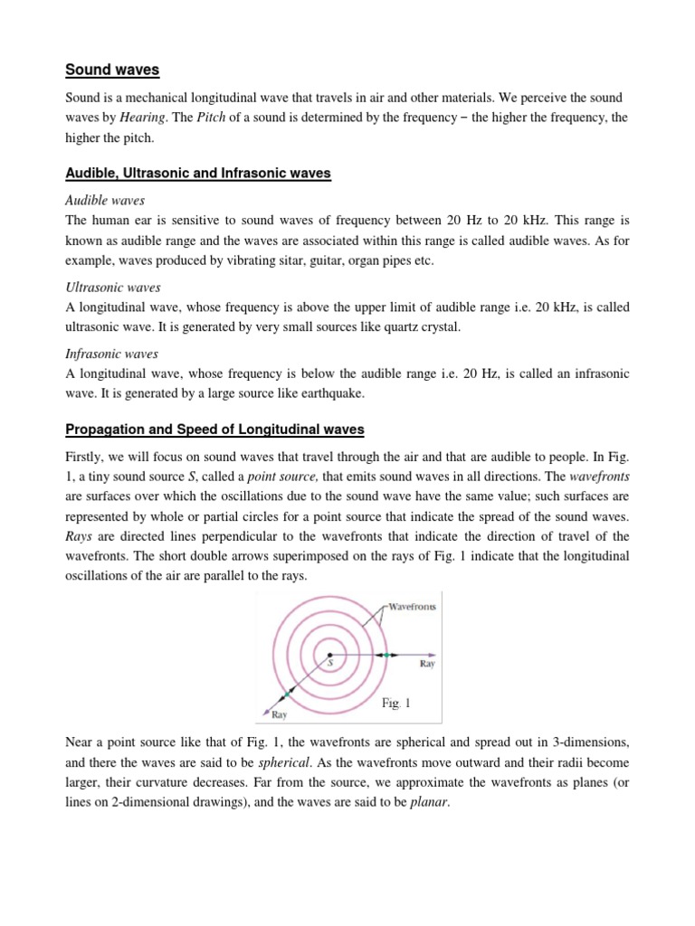 Sound Waves: Audible, Ultrasonic and Infrasonic Waves | PDF | Sound