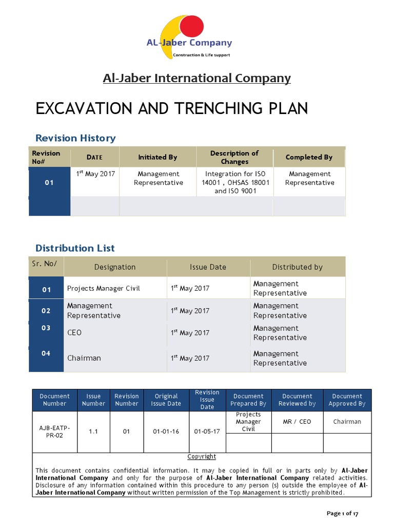 Excavation & Trenching Program | PDF | Excavation (Archaeology) | Soil