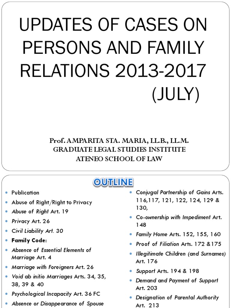 Case Updates July 2017 | PDF | Annulment | Divorce