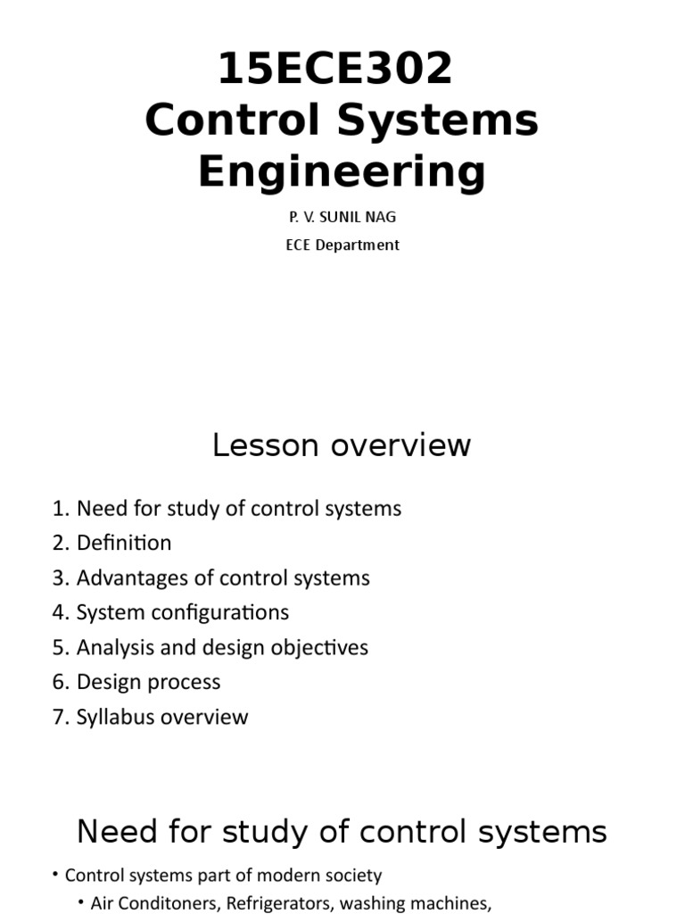Control Systems Engineering Overview | PDF | Control Theory | Control ...
