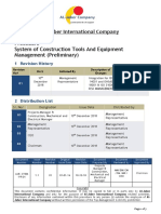 Procedure System of Construction Tools and Equipment Management (Preliminary)