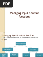 Managing Input Outout Function