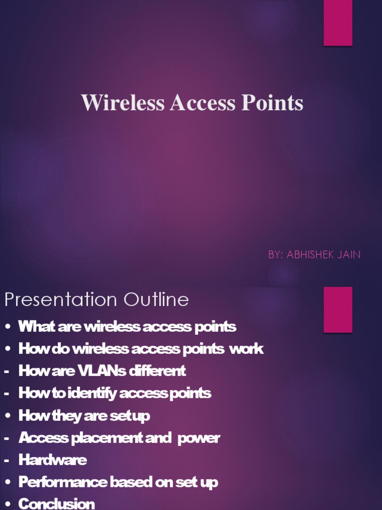 Wireless Access Points | PDF | Wireless Access Point | Wireless Lan