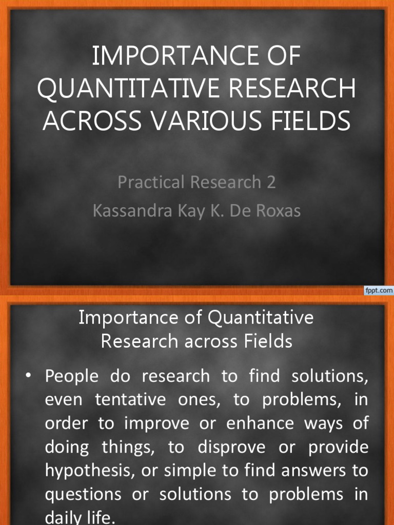 importance of quantitative research in community