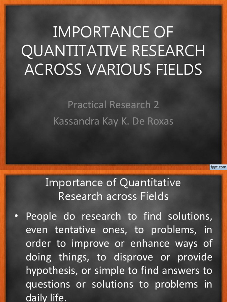 importance of quantitative research across fields module