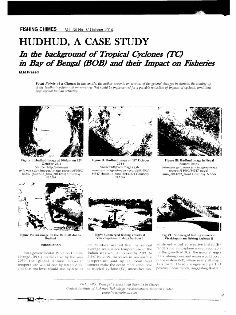 Impact of Hudhud Cyclone on Fisheries | PDF | Tropical Cyclones ...