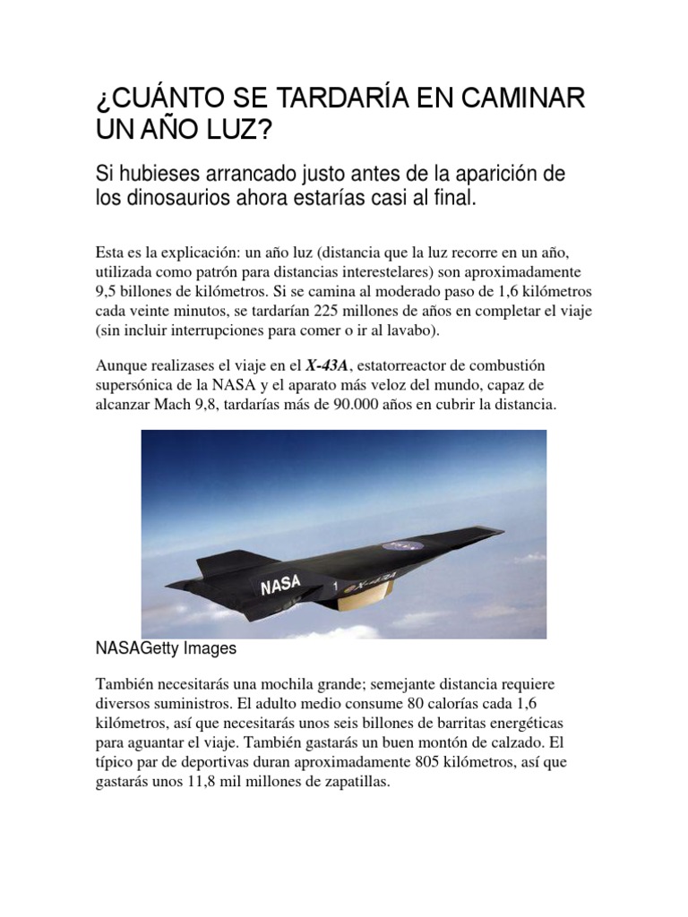 Cuánto Se Tardaría en Caminar Un Año Luz PDF Vía láctea Dom