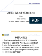 Amity School of Business: BBA Ii Semester Cost and Management Accounting