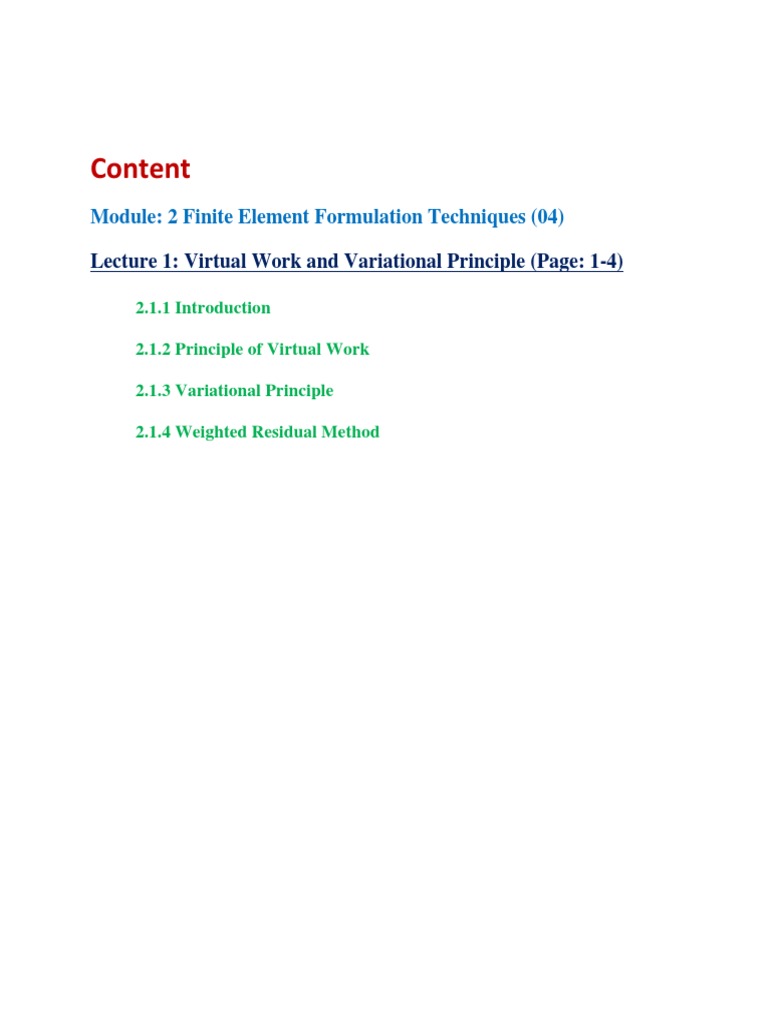 Finite Element Formulation Techniques | PDF