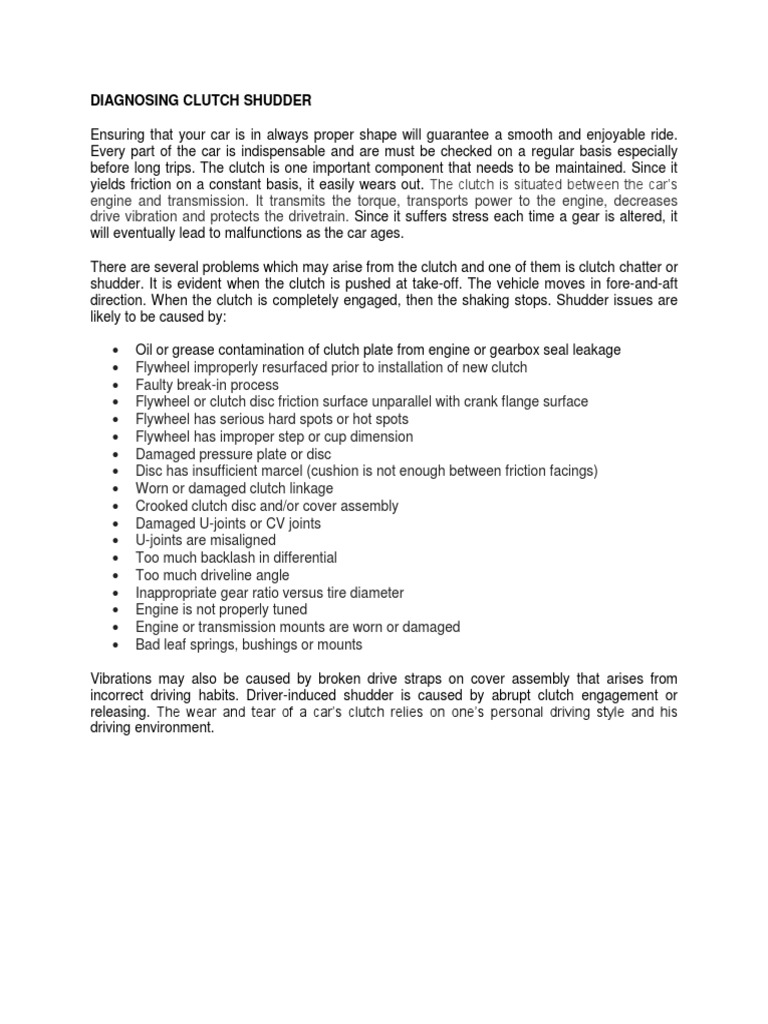 Diagnosing Clutch Shudder PDF