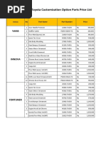 Pricelist Accessories