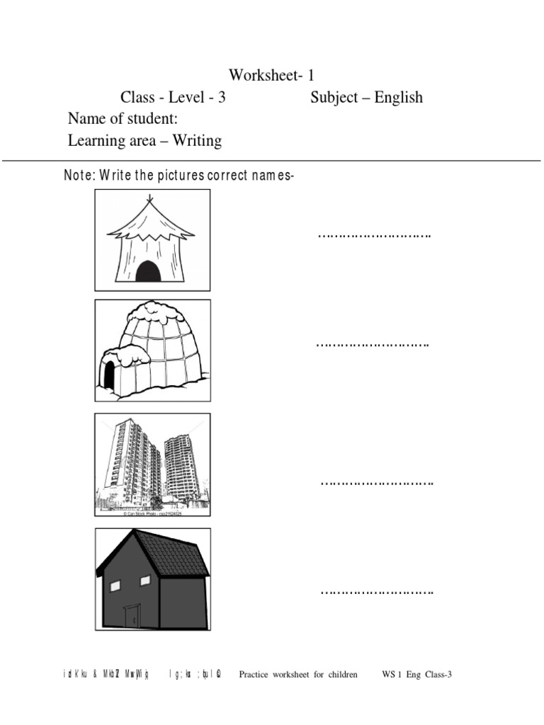 Class 3 English Practice Worksheets | PDF